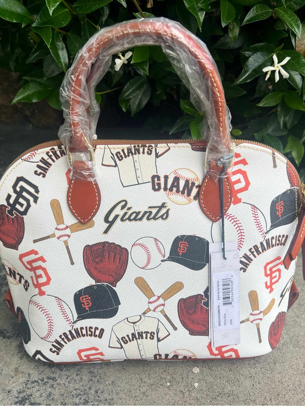 Dooney & Bourke San Francisco Giants Print Satchel - White/Tan/Red/Black
